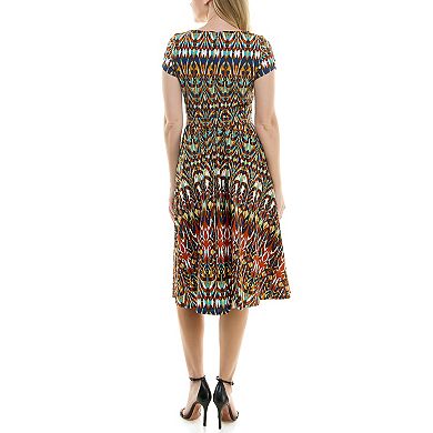 Women's Maison Tara Printed Fit And Flair Dress