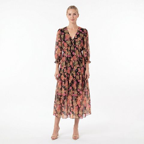 Женские платья Maison Women's Maison Tara Faux Ruffle Wrap Midi Dress