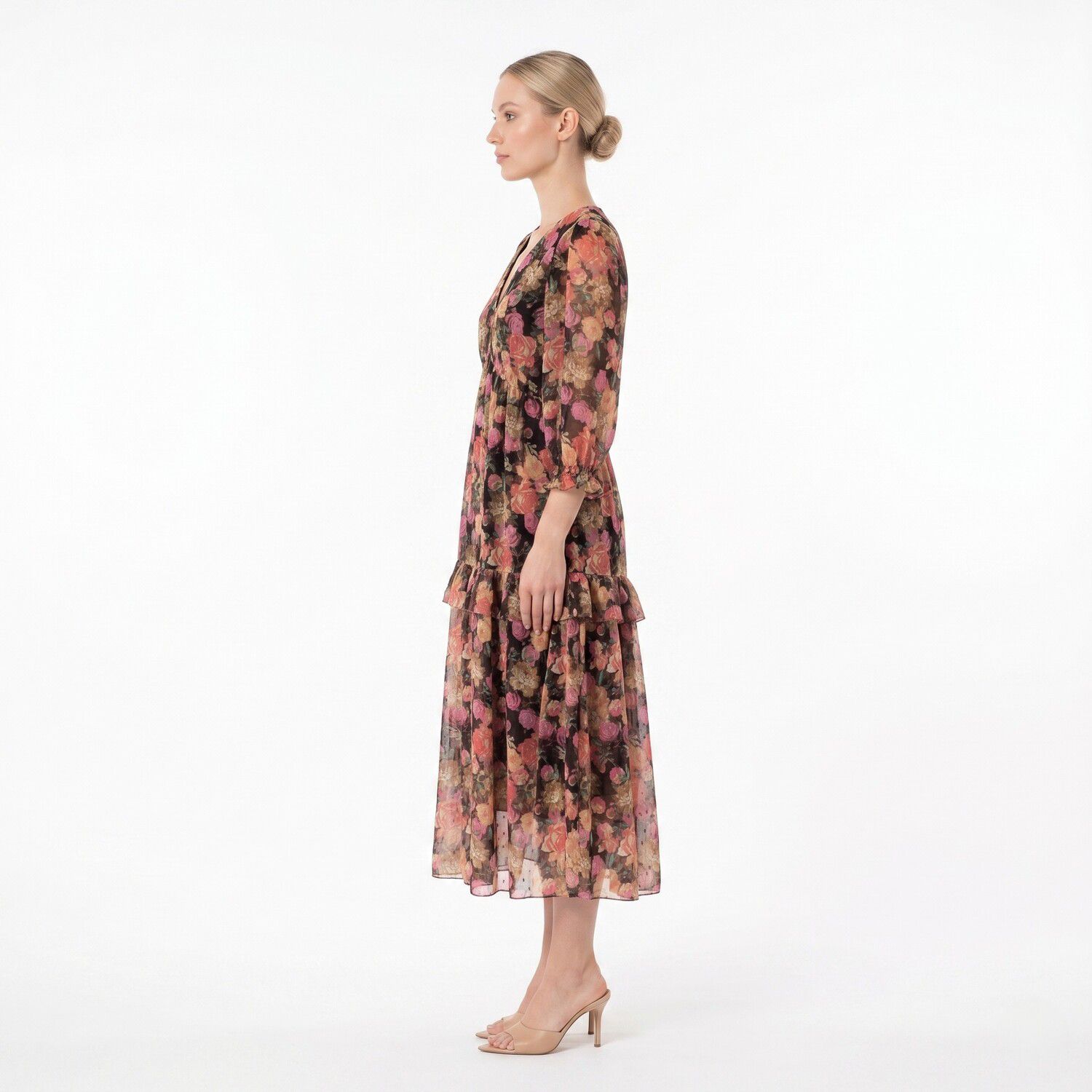 Женское платье Maison Tara Faux Ruffle Wrap Midi — фото 2