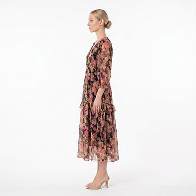 Women's Maison Tara Faux Ruffle Wrap Midi Dress