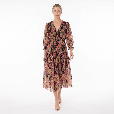 Women's Maison Tara Faux Ruffle Wrap Midi Dress