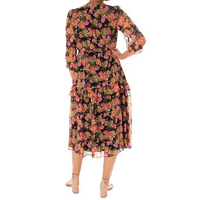 Women's Maison Tara Faux Ruffle Wrap Midi Dress