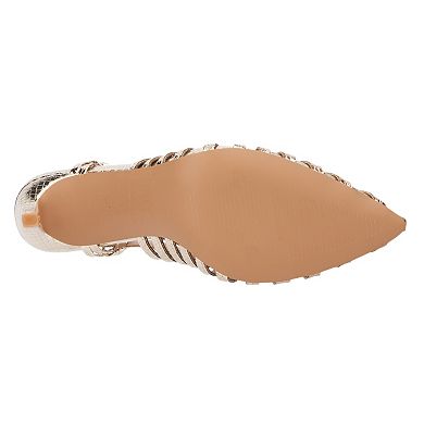 New York & Company® Magdalene Women's Metallic Sling Back Heels