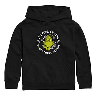 Boys 8-20 Dr. Seuss' The Grinch Who Stole Christmas Its Fine Im Fine Graphic Hoodie