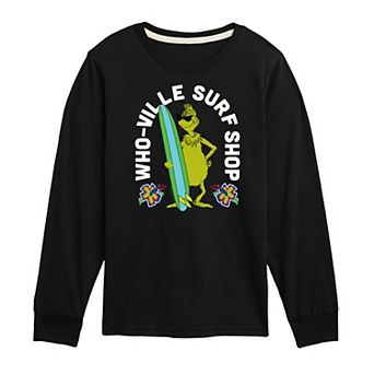 Boys 8-20 Dr. Seuss The Grinch Who-Ville Surf Shop Long Sleeve Graphic Tee