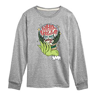 Boys 8-20 Dr. Seuss The Grinch Who-Ville Globe Long Sleeve Graphic Tee