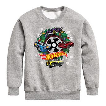 Boys 8-20 Hot Wheels Christmas Wreath Crew Fleece Sweatshirt