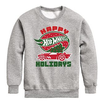 Boys 8-20 Hot Wheels Happy Holidays Crew Fleece Sweatshirt