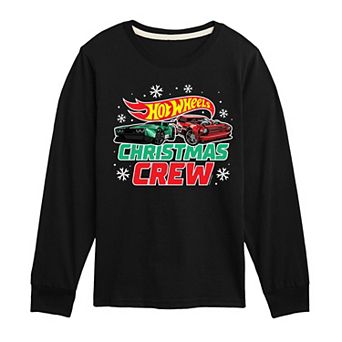 Boys 8-20 Hot Wheels Christmas Crew Long Sleeve Graphic Tee