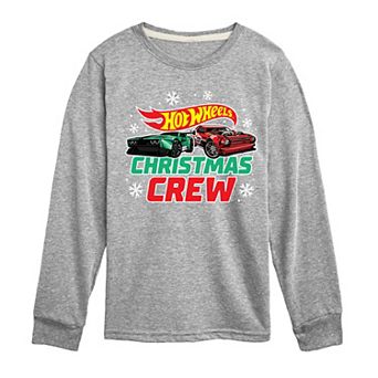 Boys 8-20 Hot Wheels Christmas Crew Long Sleeve Graphic Tee
