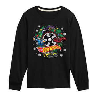 Boys 8-20 Hot Wheels Christmas Wreath Long Sleeve Graphic Tee
