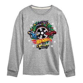 Boys 8-20 Hot Wheels Christmas Wreath Long Sleeve Graphic Tee