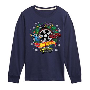Boys 8-20 Hot Wheels Christmas Wreath Long Sleeve Graphic Tee