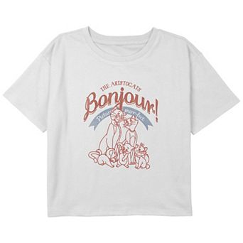 Girls The Aristocats Bojour Family Portrait Boxy Cropped Graphic Tee