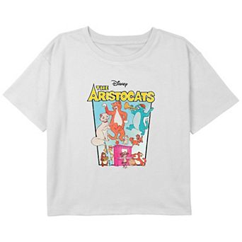 Girls The Aristocats Jazz Cats Poster Boxy Cropped Graphic Tee