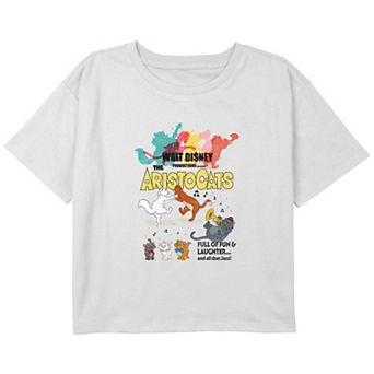 Girls The Aristocats Vintage Poster Boxy Cropped Graphic Tee
