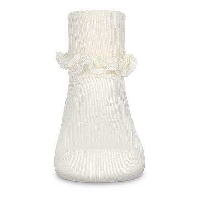 Little Kids Girls Ruffle Eyelet Cotton Blend Anklet Sock