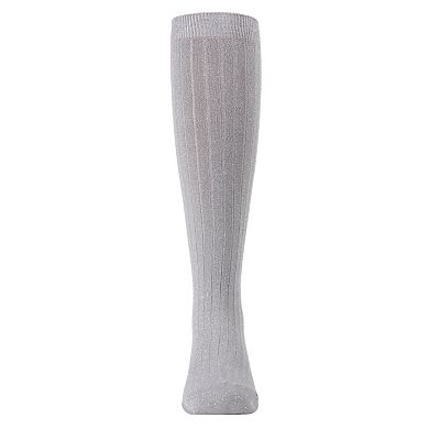 Little Kids Ribbed Shimmer Girls Knee High Socks