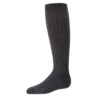 Little Kids Ribbed Shimmer Girls Knee High Socks