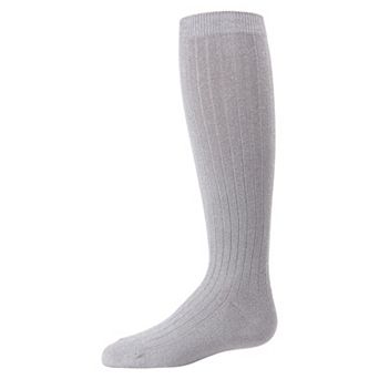 Little Kids Ribbed Shimmer Girls Knee High Socks