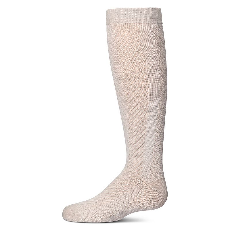 Thin Ribbed Athletic Stripe Cotton Blend Knee High Socks