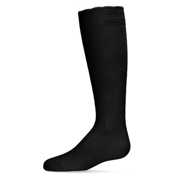 Diamond Zag Knee High Sock with Scalloped Cuff