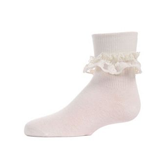Double Dare Girls Dual-Layer Lace Cotton Blend Anklet Socks
