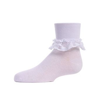 Double Dare Girls Dual-Layer Lace Cotton Blend Anklet Socks