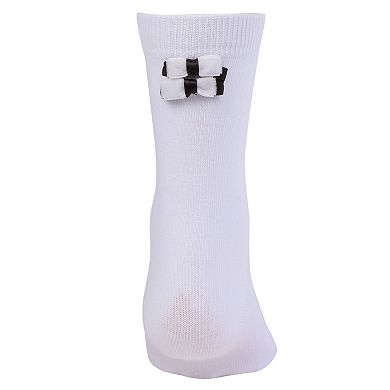 Little Kids Black Tie Affair Girls Cotton Blend Crew Socks