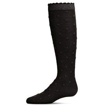 Little Kids Cotton Blend Swiss Dot Knee High Socks