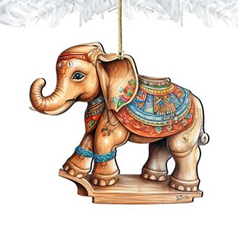 Carousel Elephant Wooden Christmas Ornaments by G. Debrekht - Christmas Decor