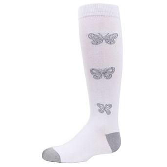 Little Kids Glitter Butterfly Cotton Blend Knee High Socks