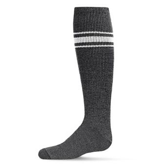 Marled Ribbed Stripe Girls Cotton Blend Knee High Socks