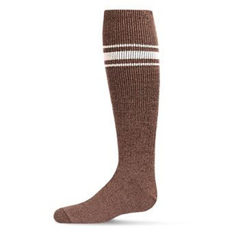 Marled Ribbed Stripe Girls Cotton Blend Knee High Socks