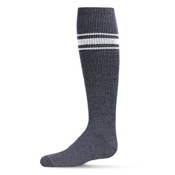 Marled Ribbed Stripe Girls Cotton Blend Knee High Socks
