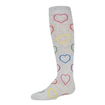 Dazzling Hearts Girls Cotton Blend Knee High Socks