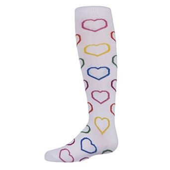 Dazzling Hearts Girls Cotton Blend Knee High Socks