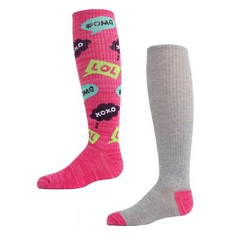 OMG LOL Girls Knee High Socks 2-Pack