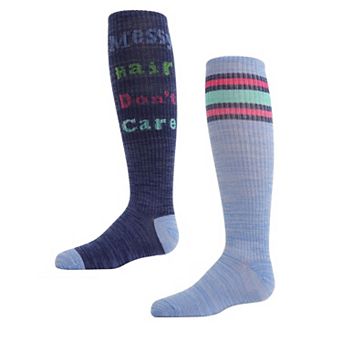 Messy Hair Don't Care Knee High Socks 2-Pack