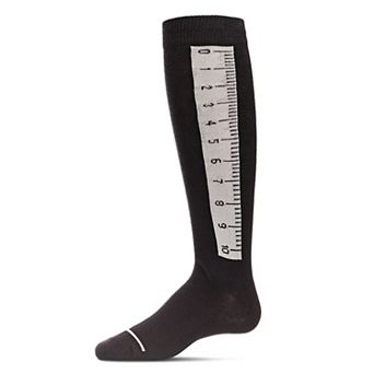 Cotton Blend Ruler Knee High Socks