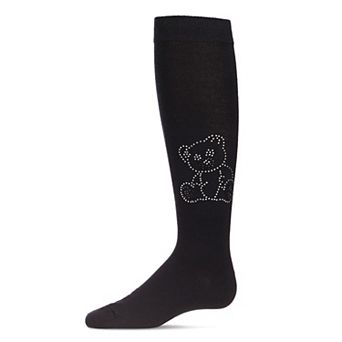 Big Kids Crystal Bear Girls Cotton Blend Knee High Socks