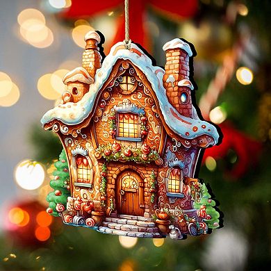 Fairy Tale House Wooden Christmas Ornaments by G. Debrekht - Christmas Decor