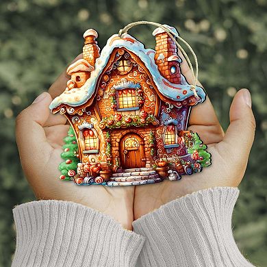 Fairy Tale House Wooden Christmas Ornaments by G. Debrekht - Christmas Decor