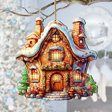 Fairy Tale House Wooden Christmas Ornaments by G. Debrekht - Christmas Decor