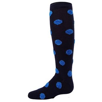 Fun & Fuzzy Girls Polka Dot Cotton Blend Knee Socks
