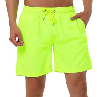 Men's Solid Color Drawstring Mesh Lined Board Shorts