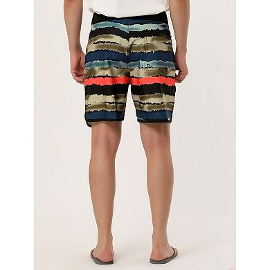 Men's Shorts Drawstring Waist Swim Shorts Printed Summer Shorts
