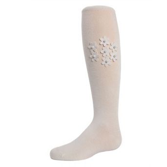 Little Kids Floral Pearl Girls Cotton Blend Knee High Socks