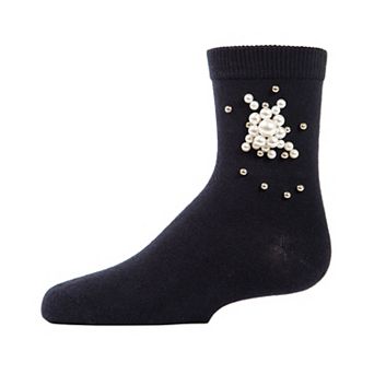 Little Kids Pearl Burst Girls Cotton Blend Crew Socks