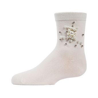 Little Kids Pearl Burst Girls Cotton Blend Crew Socks
